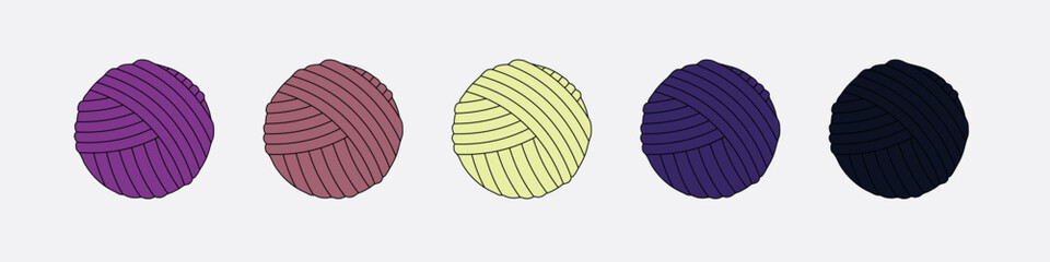 skeins of thread set.Sewing vector isolated line icon
