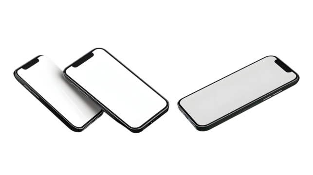 Realistic smartphone mockup. perspective mobile phone mockup similar to iphone with blank screen, Vector illustration