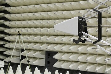 Antenna for electromagnetic compatibility radiated immunity testing in a semi anechoic chamber. EMC...