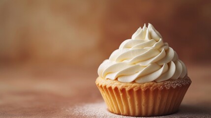 Simple yet captivating image featuring a pastry complemented by creamy whipped topping
