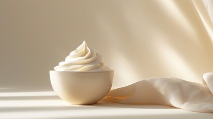Minimalist composition accentuating the creamy texture and natural allure of yogurt - obrazy, fototapety, plakaty
