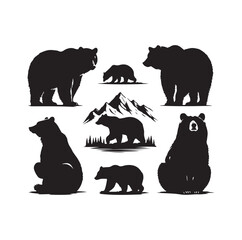 GRIZZLY BEAR SILHOUETTE VECTOR
