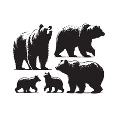 GRIZZLY BEAR SILHOUETTE VECTOR
