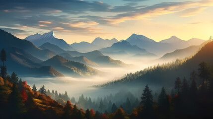 Obraz premium Forest background, vibrant trees