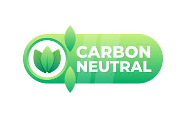 Emblem for carbon neutrality with a leaf pattern, representing commitment to reducing carbon footprint
