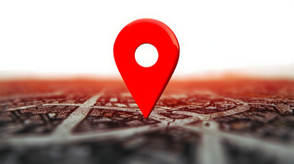 red pin point. map address location pointer symbol