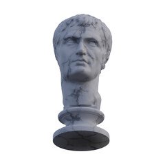Fototapeta premium Julius Caesar statue, 3d renders, isolated, perfect for your design