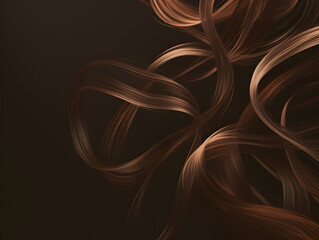 Luxurious Chestnut Brown Hair Close-up with Silky Texture and Dynamic Flow on Dark Background – Concept of Natural Beauty and Hair Care Elegance - obrazy, fototapety, plakaty