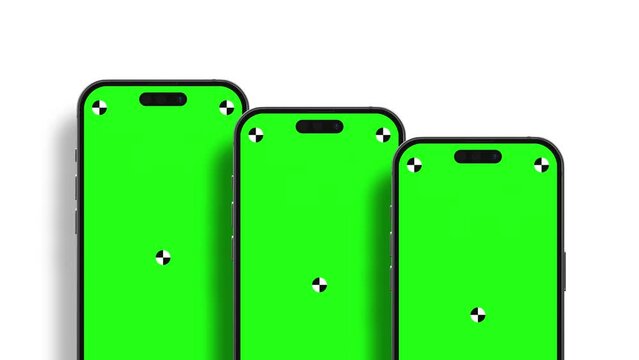 Smartphone with Green Screen Isolated on Green Screen Background: 4K Animation with Mobile Phone Mockup
