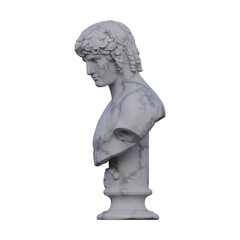 Antinous  statue, 3d renders, isolated, perfect for your design