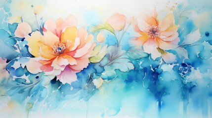 Obraz premium The artist crafts abstract watercolor art, blending water and nature seamlessly, capturing natural beauty.