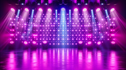 Vibrant Stage Lighting, Colorful Spotlights for a Show or Party, Festive Background