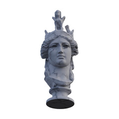 Athena  statue, 3d renders, isolated, perfect for your design