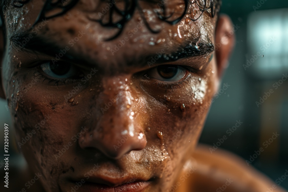 Poster a piercing gaze captures the complexities of the human experience, etched onto the canvas of this po