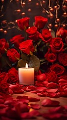 A Valentine's Day backdrop ideal for social media platforms, adorned with romantic cards filled with expressions of love.