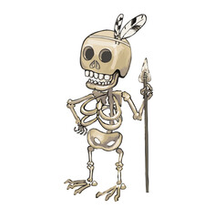 Vector image of a skeleton. For game design.