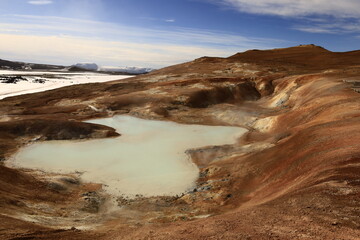 Leirhnjúkur is an active volcano located northeast of Lake Mývatn in the Krafla Volcanic System, Iceland