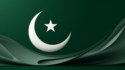 Pakistan day Resolution, national holiday, adoption of first constitution, March 23, worlds first Islamic republic, flag green and white star moon patriotic independence. banner copy space poster.