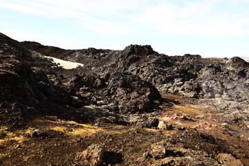 Leirhnjúkur is an active volcano located northeast of Lake Mývatn in the Krafla Volcanic System, Iceland