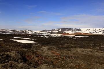 Leirhnjúkur is an active volcano located northeast of Lake Mývatn in the Krafla Volcanic System, Iceland