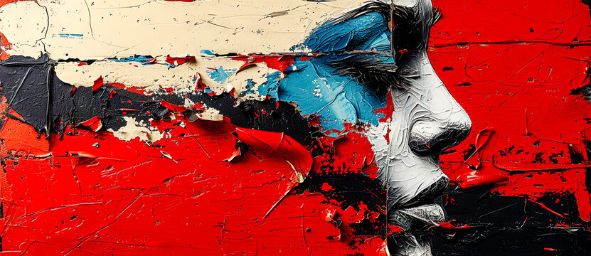 abstract painting with geometric forms figurative drawings retro expressionism elongated figures restrained expressionism wallpaper background digital art