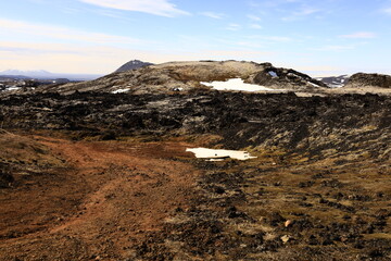 Leirhnjúkur is an active volcano located northeast of Lake Mývatn in the Krafla Volcanic System, Iceland