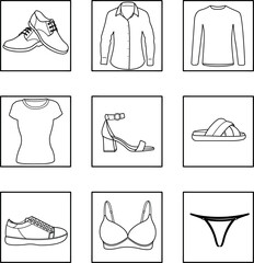 Digital clothing store icons