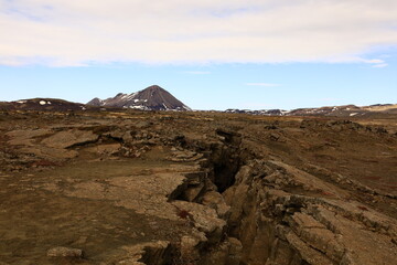 View in the Mývatn National park located in northern Iceland in the vicinity of the Krafla volcano