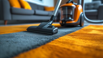 Close-Up of a Vacuum Cleaner on a Carpet