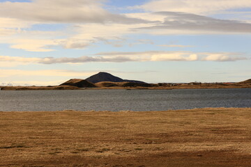 Mývatn is a shallow lake located in an area of active volcanism in northern Iceland, near the...