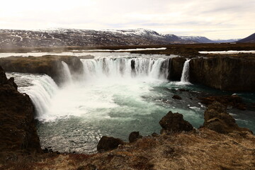 Obraz premium Goðafoss is a waterfall in northern Iceland