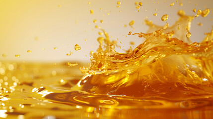 Golden oil splash for background