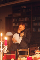 Young couple in love hug each other  Concept for valentine day