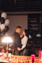 Young couple in love hug each other  Concept for valentine day