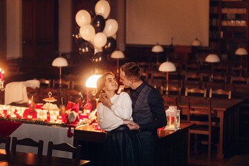 Young couple in love hug each other  Concept for valentine day