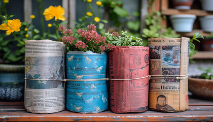 Naklejka premium flowers in pots