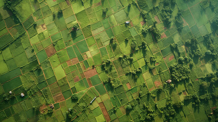 Aerial View of a Lush Green Field