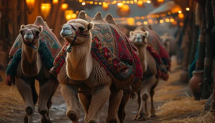 Rolgordijnen camels in the desert © Ayesha
