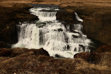 Reykjafoss waterfall is one of the hidden treasures of Skagafjörőur located in the north of...