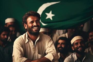 Pakistan day: celebrating unity, freedom, and heritage in a symphony of green and white, honoring the nation's journey towards independence and prosperity on this historic occasion. - obrazy, fototapety, plakaty