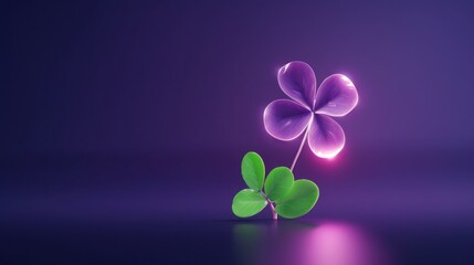 St. Patrick's Day abstract violet, lilac background decorated with shamrock leaves. Patrick Day pub celebrating