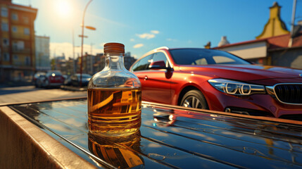Quench Your Thirst with the Perfect Blend of Car & Glass - Exploring the Art of Delicious Auto-inspired Beverages!, generative AI