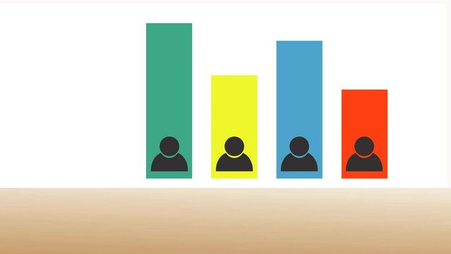 animation of poll achievement chart concept.