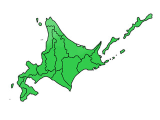 少しゆるい北海道地図 支庁分け