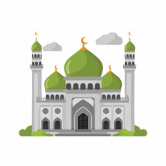  Mosque on a white Background 