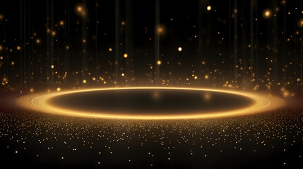 3D golden luxury elements for award ceremony background and podium