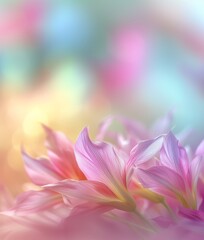 background with flower buds in rainbow colors. place for the text