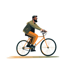 Obraz na płótnie Canvas A man on a bicycle. Vector illustration. 