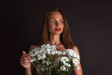 Studio shot of a young woman