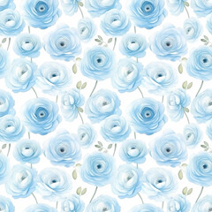 Seamless pattern with flowers retro style.